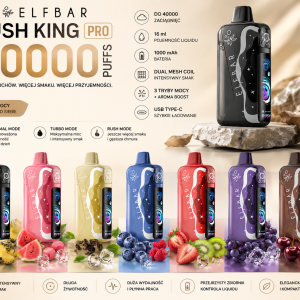 Strona główna 3 E-papierosy ElfBar Lush King Pro 40000 buchów